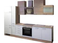 Flex-Well Classic Küchenzeile Florida 310 cm Weiß - Sonoma Eiche