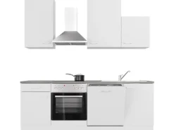 Flex-Well Classic Küchenzeile Lucca 220 cm Weiß matt - Caledonia