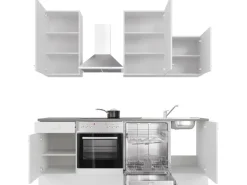 Flex-Well Classic Küchenzeile Lucca 220 cm Weiß matt - Caledonia