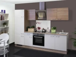 Flex-Well Classic Küchenzeile Florida 270 cm Sonoma Eiche-Weiß-Sonoma Eiche