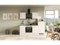 Flex-Well Classic Küchenzeile Lucca 220 cm Weiß matt - Caledonia