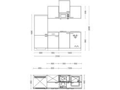 Flex-Well Classic Küchenzeile Wito 210 cm Weiß