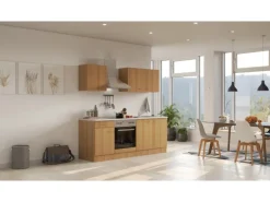 Flex-Well Classic Küchenzeile Nano 210 cm Buche