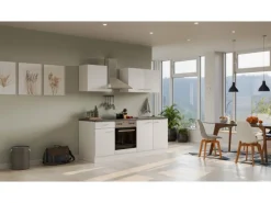 Flex-Well Classic Küchenzeile Lucca 210 cm Weiß matt - Caledonia