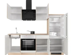 Flex-Well Classic Küchenzeile Florida 220 cm Weiß - Sonoma Eiche