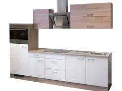 Flex-Well Classic Küchenzeile Florida 270 cm Weiß-Sonoma Eiche Nachbildung