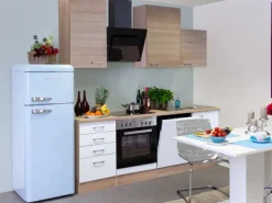 Flex-Well Classic Küchenzeile Florida 220 cm Sonoma Eiche-Weiß-Sonoma Eiche