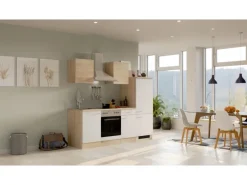 Flex-Well Classic Küchenzeile Florida 220 cm Weiß - Sonoma Eiche