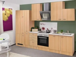 Flex-Well Classic Küchenzeile Nano 310 cm Buche Nachbildung