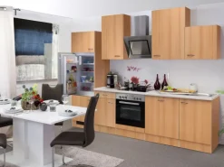 Flex-Well Classic Küchenzeile Nano 280 cm Buche Nachbildung