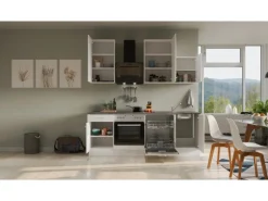 Flex-Well Classic Küchenzeile Lucca 220 cm Weiß matt - Caledonia