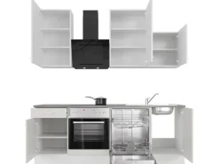 Flex-Well Classic Küchenzeile Lucca 220 cm Weiß matt - Caledonia