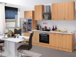 Flex-Well Classic Küchenzeile Nano 280 cm Buche Nachbildung