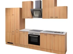 Flex-Well Classic Küchenzeile Nano 310 cm Buche Nachbildung