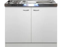 Flex-Well Classic Miniküche Wito 100 cm mit Pantryauflage Weiß
