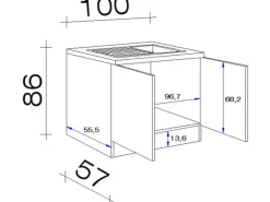 Flex-Well Classic Miniküche Wito 100 cm mit Pantryauflage Weiß