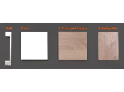 Flex-Well Classic Musterpaket Küchenzeile Florida Weiß Sonoma Eiche (teilw. NB)