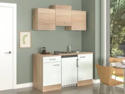 Flex-Well Classic Singleküche Florida 150 cm Weiß - Sonoma Eiche