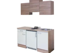 Flex-Well Classic Singleküche Florida 150 cm Weiß - Sonoma Eiche