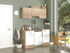 Flex-Well Classic Singleküche Florida 150 cm Weiß - Sonoma Eiche