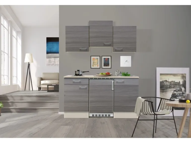 Flex-Well Classic Singleküche Pinea 150 cm Pinie Nougat - Champagner