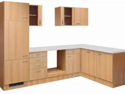 Flex-Well Classic Winkelküche Nano 280 cm ohne E-Geräte Buche Nachbildung