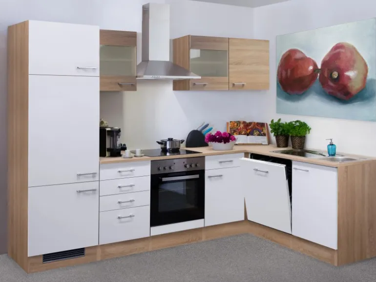 Flex-Well Classic Winkelküche Florida 280 cm Sonoma Eiche-Weiß