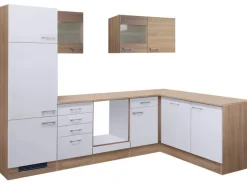 Flex-Well Classic Winkelküche Florida 280 cm ohne E-Geräte Sonoma Eiche-Weiß