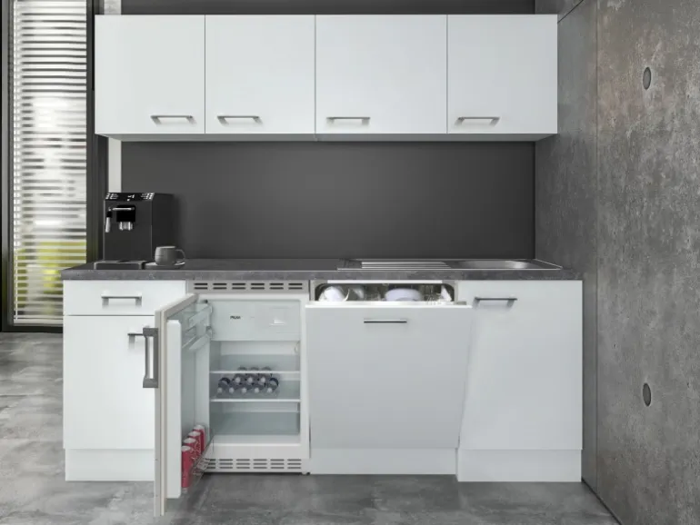 Flex-Well Exclusiv Büroküche Joelina 210 cm Weiß