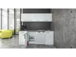 Flex-Well Exclusiv Büroküche Joelina 210 cm Weiß