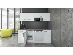 Flex-Well Exclusiv Büroküche Joelina 210 cm Weiß