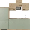 Flex-Well Exclusiv Küche 1602-002 Cara 210 cm Schilfgrün matt - Artisan Eiche