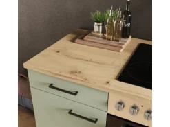 Flex-Well Exclusiv Küche 1701-017 Cara 220 cm Schilfgrün matt - Artisan Eiche