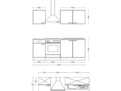 Flex-Well Exclusiv Küche 1601-036 Cara 210 cm Schilfgrün matt - Artisan Eiche