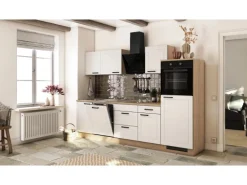 Flex-Well Exclusiv Küche 2327-019 Julia 280 cm Weiß matt-Cosmopolitan Eiche