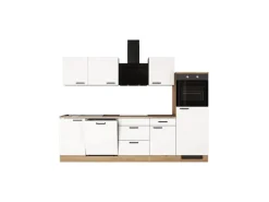 Flex-Well Exclusiv Küche 2327-019 Julia 280 cm Weiß matt-Cosmopolitan Eiche