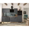 Flex-Well Exclusiv Küche 2327-000 Romeo 280 cm Anthrazit matt-Cosmopolitan Eiche
