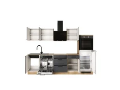 Flex-Well Exclusiv Küche 2327-000 Romeo 280 cm Anthrazit matt-Cosmopolitan Eiche