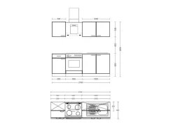 Flex-Well Exclusiv Küche 1601-005sWs Cara 210 cm Schilfgrün matt - Artisan Eiche