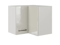 Flex-Well Exclusiv Küchen-Eck-Hängeschrank Lund 60x60cm Lichtgrau gl.-Rauchgrau