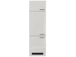 Flex-Well Exclusiv Küchen-Geräteschrank Lund 60cm 200cm Lichtgrau Gl.-Rauchgrau