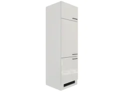 Flex-Well Exclusiv Küchen-Geräteschrank Lund 60cm 200cm Lichtgrau Gl.-Rauchgrau
