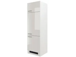 Flex-Well Exclusiv Küchen-Geräteschrank Lund 60cm 200cm Lichtgrau Gl.-Rauchgrau