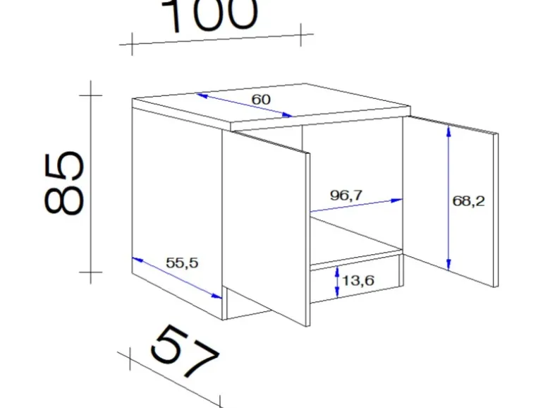 Flex-Well Exclusiv Küchen-Spülenunterschr. Morena 100cm Basaltg. matt - San Remo
