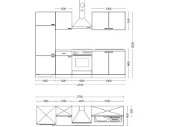 Flex-Well Exclusiv Küchenzeile Lara 270 cm Anthrazit - San Remo Eiche