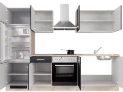 Flex-Well Exclusiv Küchenzeile Lara 270 cm Anthrazit - San Remo Eiche