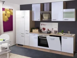 Flex-Well Exclusiv Küchenzeile Valero 310 cm Hochglanz Weiß