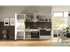 Flex-Well Exclusiv Küchenzeile Cara 270 cm Schilfgrün matt - Artisan Eiche