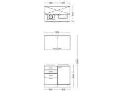 Flex-Well Exclusiv Miniküche Cara 100 cm Schilfgrün matt - Artisan Eiche