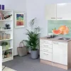 Flex-Well Exclusiv Miniküche Orlando 100 cm Kaschmir Glanz-Sonoma Eiche